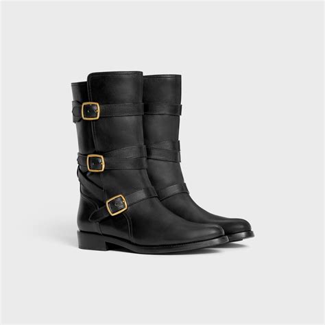 celine triple|CELINE LYRA TRIPLE BUCKLES BOOT in Calfskin.